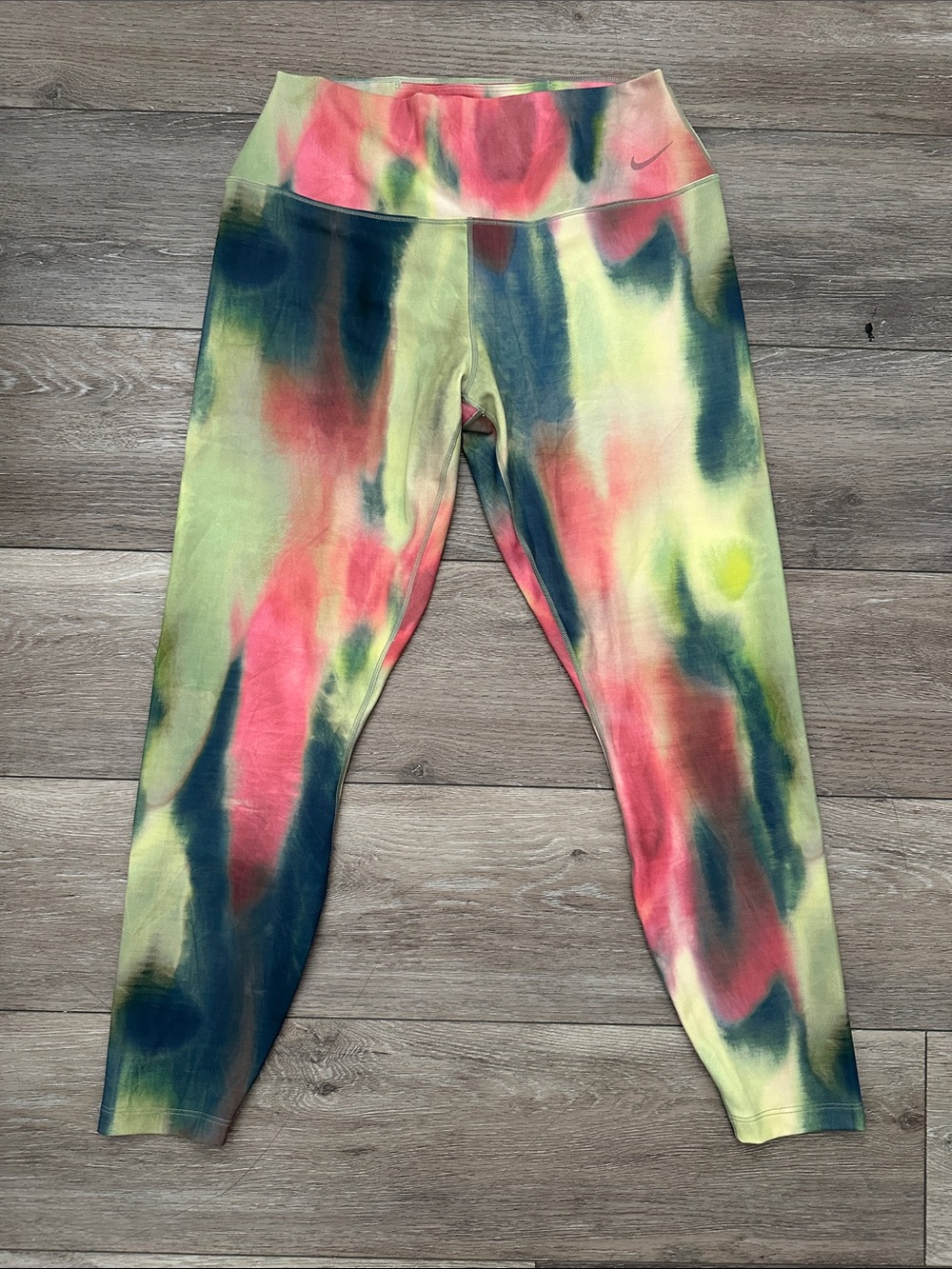 Nike Women’s Tie-Dye Leggings in Neon Pink, Lime & Teal